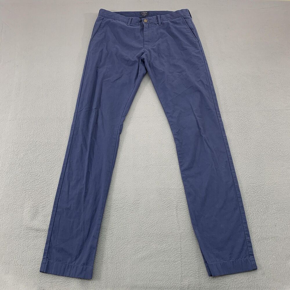 J Crew Driggs Pants Mens 32x34 Blue Slim Fit Chino 100% Cotton Casual Tapered